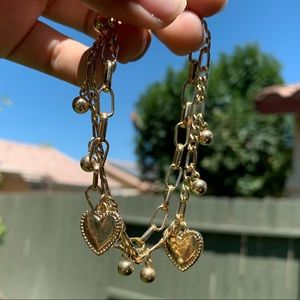 Gold chain charm bracelet